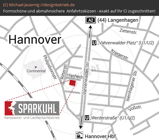 Wegbeschreibung Hannover Hischestraße Sparkuhl GmbH (396)