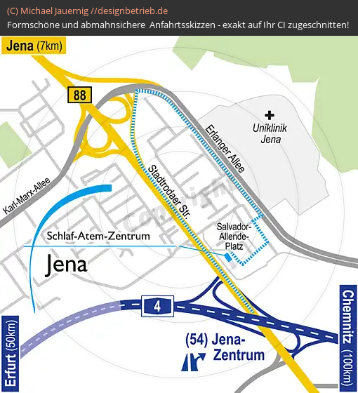 Wegbeschreibung Jena Schlaf-Atem-Zentrum Löwenstein Medical GmbH & Co. KG (475)
