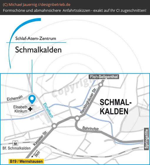 Wegbeschreibung Schmalkalden Schlaf-Atem-Zentrum | Löwenstein Medical GmbH & Co. KG (624)
