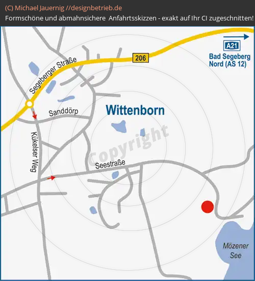 Wegbeschreibung Wittenborn (Detailkarte) Gut Oehe (316)