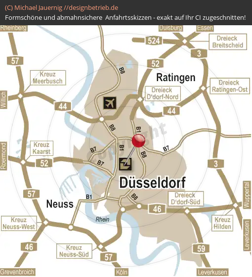 Wegbeschreibung Düsseldorf Übersichtskarte DERAG Living Hotel De Medici (339)