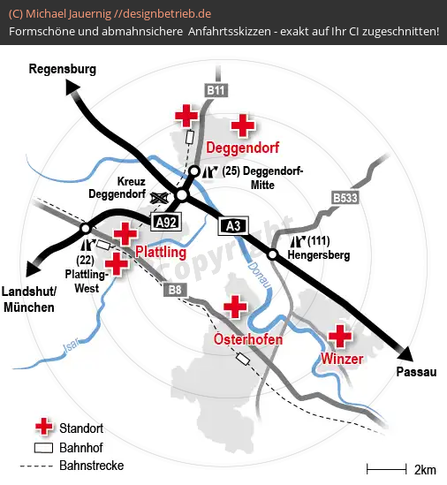 Wegbeschreibung Deggendorf Osterhofen Plattling Winzer Körperschaft des Öffentlichen Rechts Bayerisches Rotes Kreuz (418)