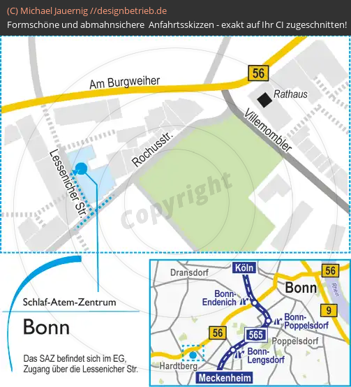 Wegbeschreibung Bonn Rochusstraße Schlaf-Atem-Zentrum Löwenstein Medical GmbH & Co. KG (471)