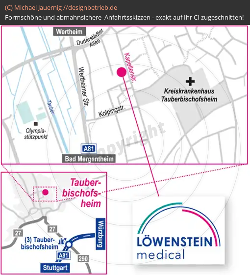 Wegbeschreibung Tauberbischofsheim Niederlassung Löwenstein Medical GmbH & Co. KG (502)