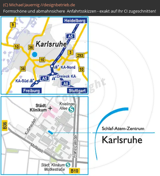 Wegbeschreibung Karlsruhe Schlaf-Atem-Zentrum 1 | Löwenstein Medical GmbH & Co. KG (550)