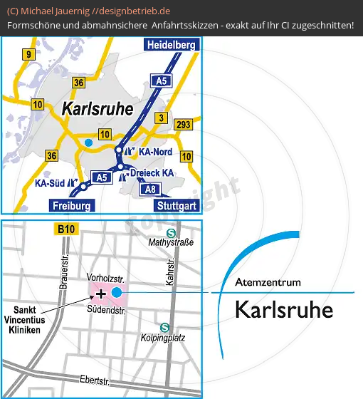 Wegbeschreibung Karlsruhe Schlaf-Atem-Zentrum 2 | Löwenstein Medical GmbH & Co. KG (553)