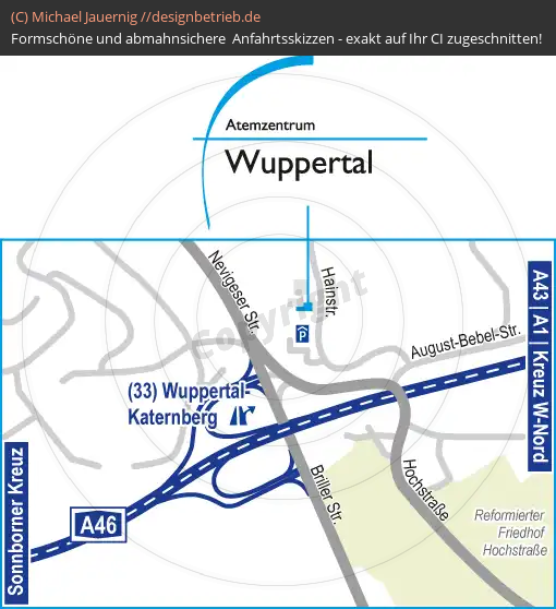 Wegbeschreibung Wuppertal-Elberfeld Atem-Zentrum | Löwenstein Medical GmbH & Co. KG (579)