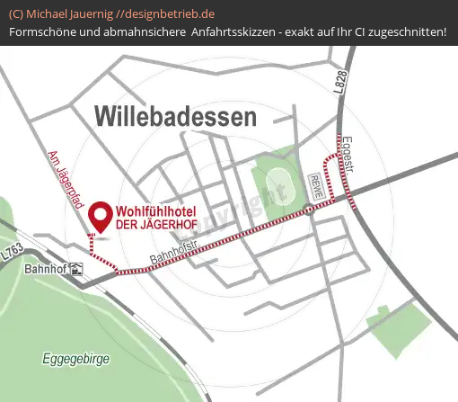 Wegbeschreibung Willebadessen (Detailkarte) WOHLFÜHLHOTEL DER JÄGERHOF (614)