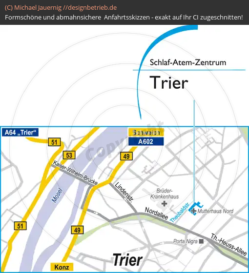 Wegbeschreibung Trier Schlaf-Atem-Zentrum | Löwenstein Medical GmbH & Co. KG (629)
