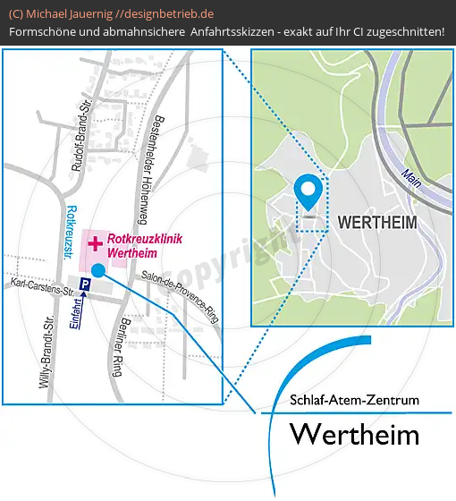 Wegbeschreibung Wertheim Rotkreuzstraße Schlaf-Atem-Zentrum | Löwenstein Medical GmbH & Co. KG (746)
