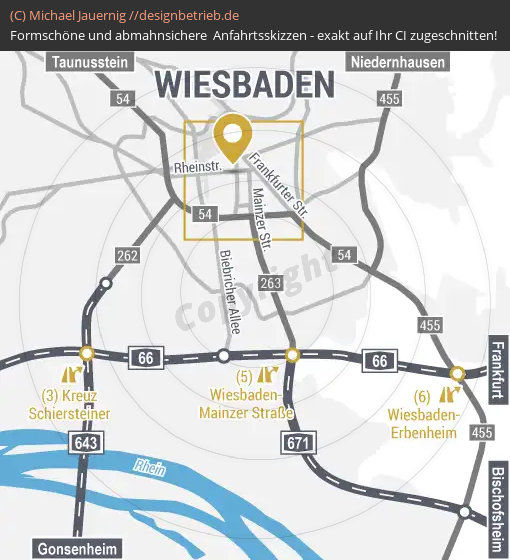 Wegbeschreibung Wiesbaden Übersichtskarte | Waider Mediendesign (785)